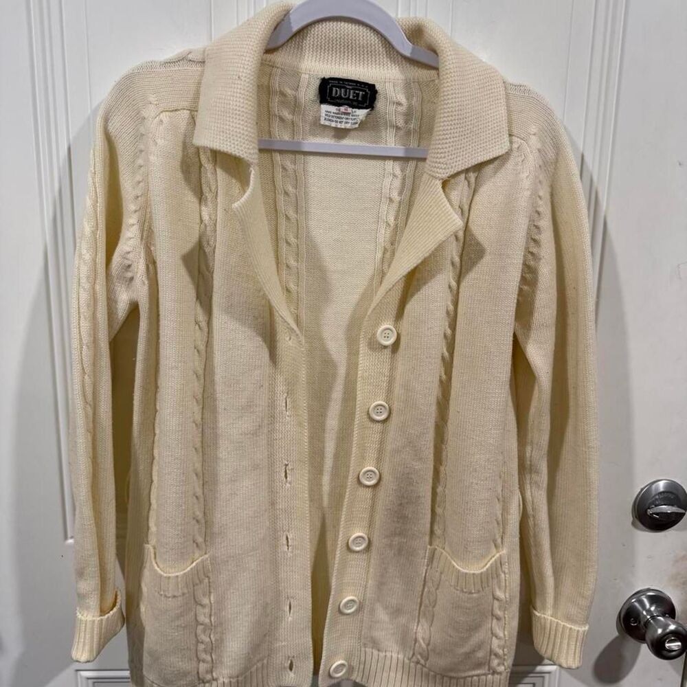 Unbranded Women's Cream and Yellow Cardigan